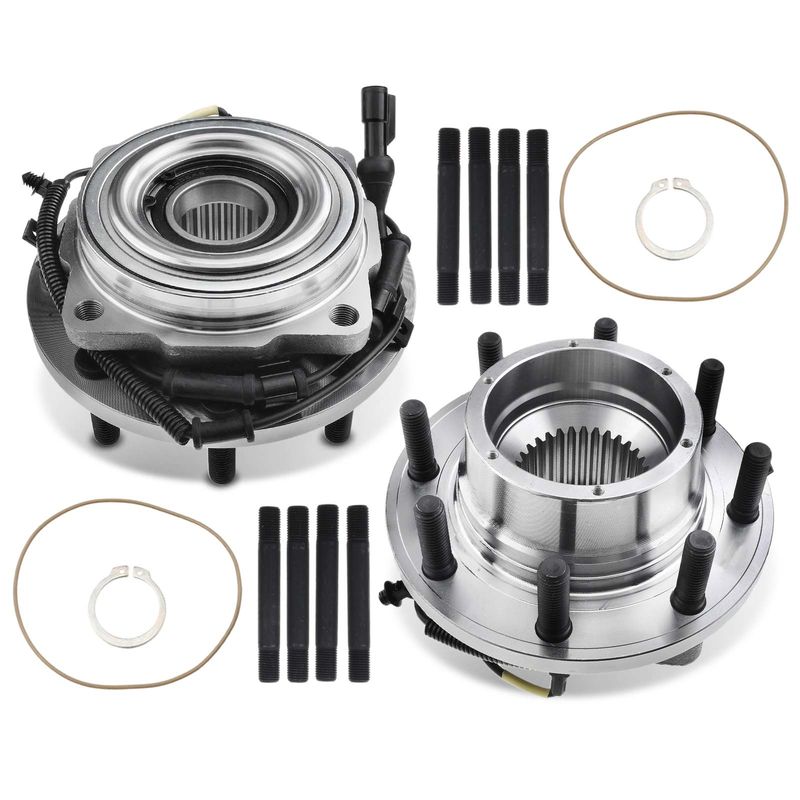 2x Front Wheel Bearing & Hub Assembly with ABS Sensor for Ford F-250 Super Duty 2005-2010