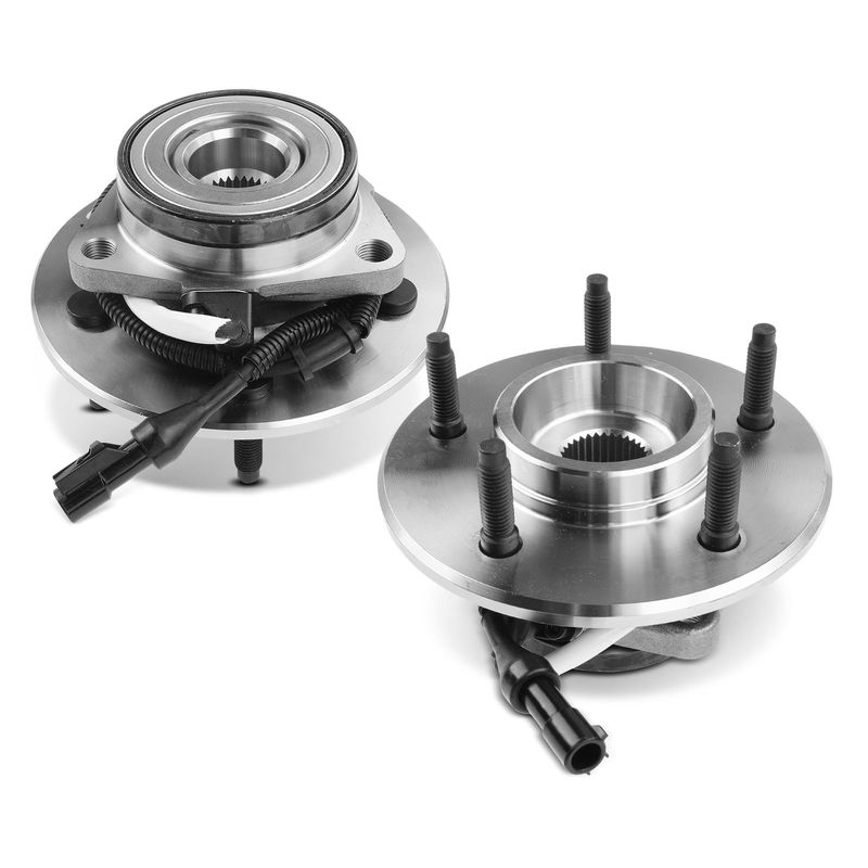 2x Front Wheel Bearing & Hub Assembly with ABS Sensor for Ford Expedition 1997-2000 4WD