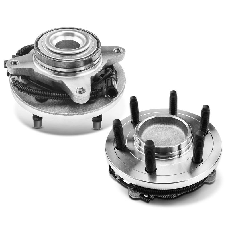 2x Front Wheel Bearing & Hub Assembly with ABS Sensor for Ford F-150 2009-2010 RWD