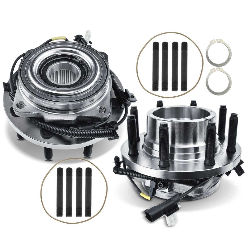 2x Front Wheel Bearing & Hub Assembly with ABS Sensor for Ford F-250 F-350 Super Duty 11-16