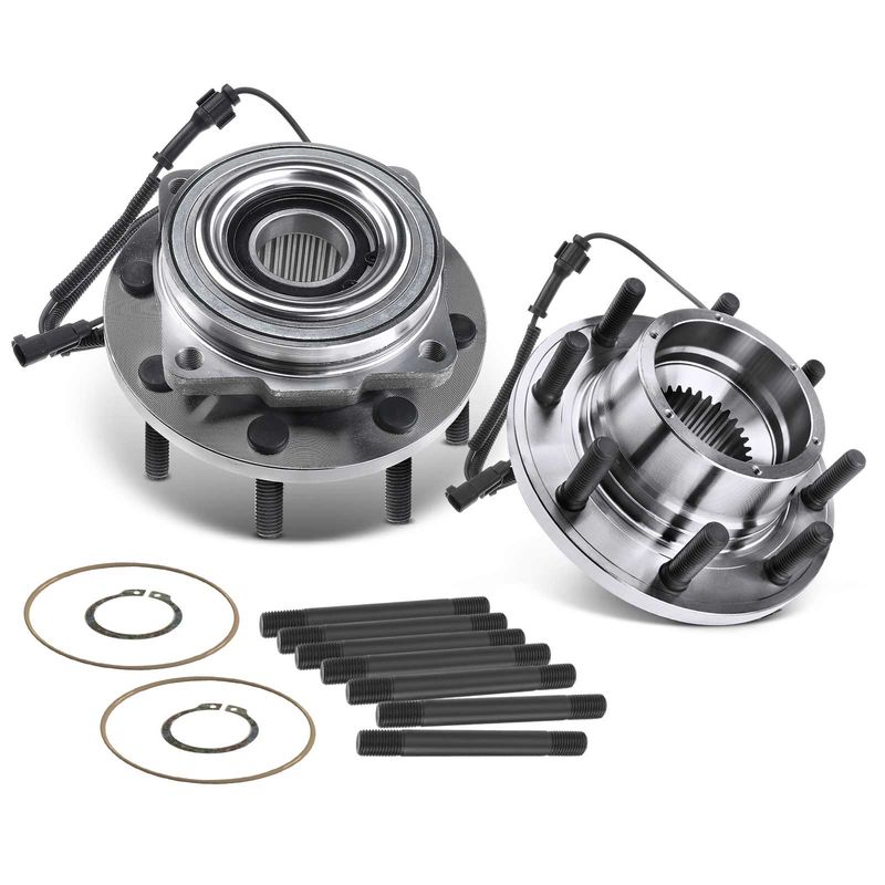 2x Front Wheel Bearing & Hub Assembly with ABS Sensor for Ford F-250 F-350 F-450 RWD