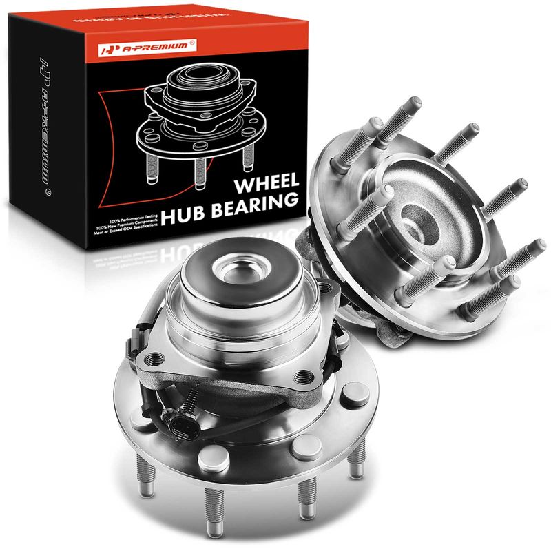 2x Front Wheel Bearing & Hub Assembly with ABS Sensor for Chevy Express 2500 GMC Savana