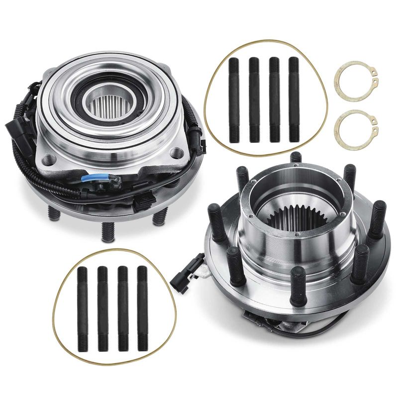 2x Front Wheel Bearing & Hub Assembly with ABS Sensor for Ford F-350 Super Duty 4WD DRW
