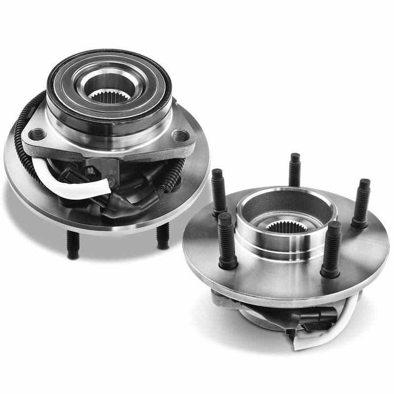 2x Front Wheel Bearing & Hub Assembly with ABS Sensor for Ford F-150 1997-2000 4WD