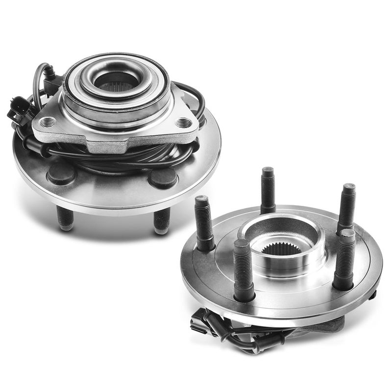 2x Front Wheel Bearing & Hub Assembly with ABS Sensor for Dodge Ram 1500 2002-2005 4WD