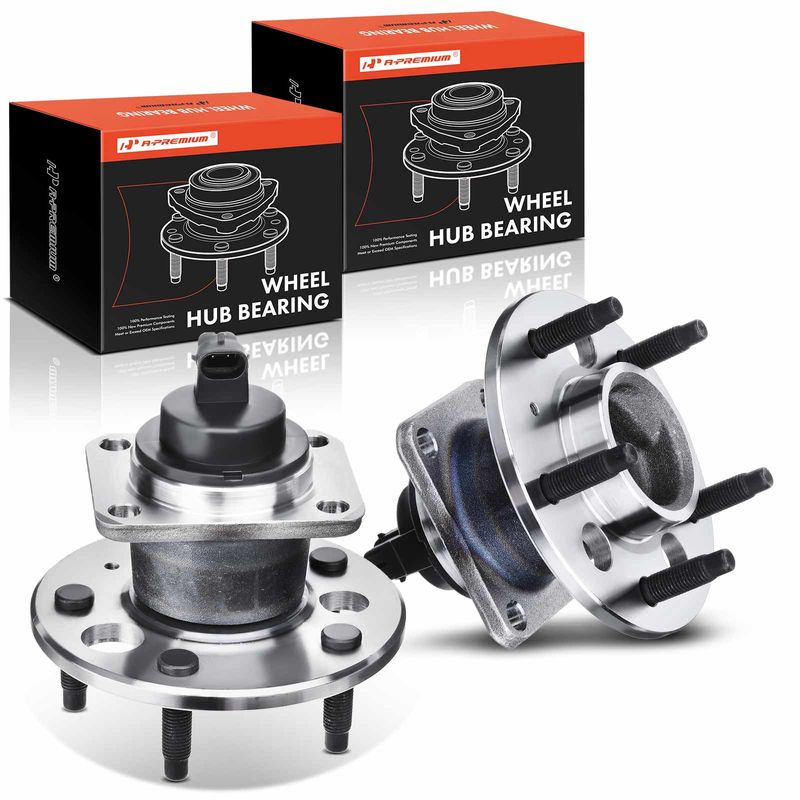 2x Rear Wheel Bearing & Hub Assembly with ABS Sensor for Pontiac Grand Am Chevrolet Classic