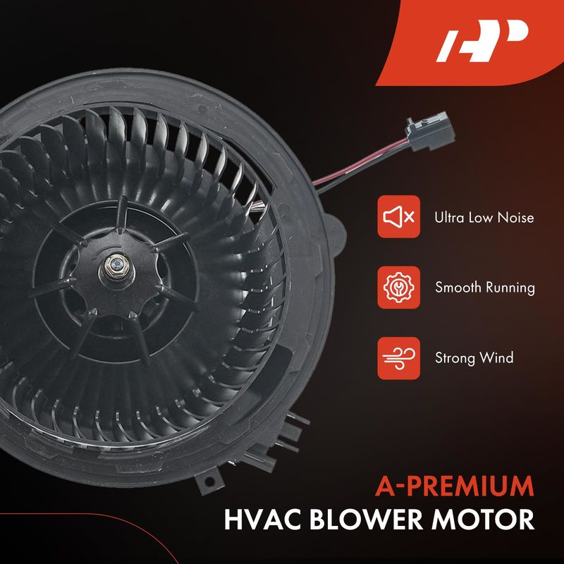 HVAC Heater Blower Motor with Fan Cage for Audi A3 15-20 Volkswagen Golf 15-21