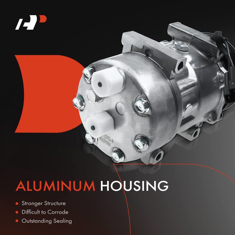 AC Compressor with Clutch & Pulley for Kenworth T680 T880 C500 K100E T2000 T300