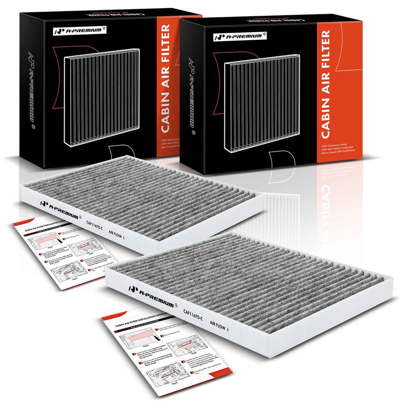 2x Activated Carbon Cabin Air Filters for Ford Fiesta 11-19 EcoSport 18-22