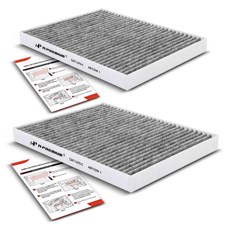 2x Activated Carbon Cabin Air Filters for Ford Fiesta 11-19 EcoSport 18-22