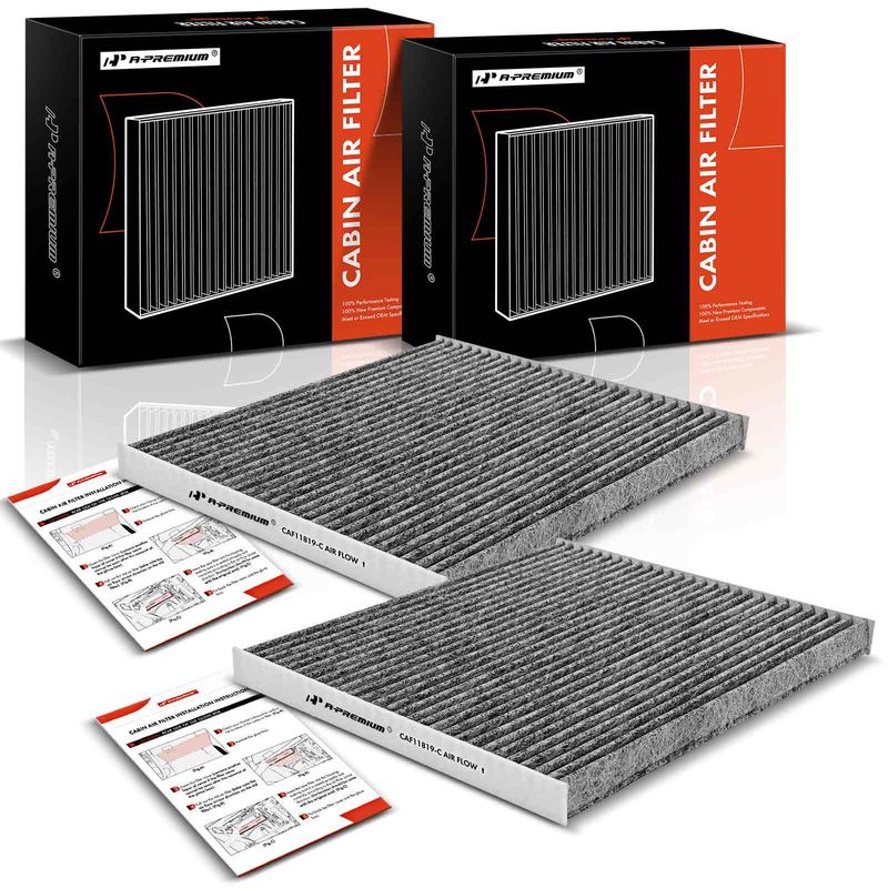 2x Activated Carbon Cabin Air Filters for Chevrolet Equinox GMC Hyundai Santa Fe