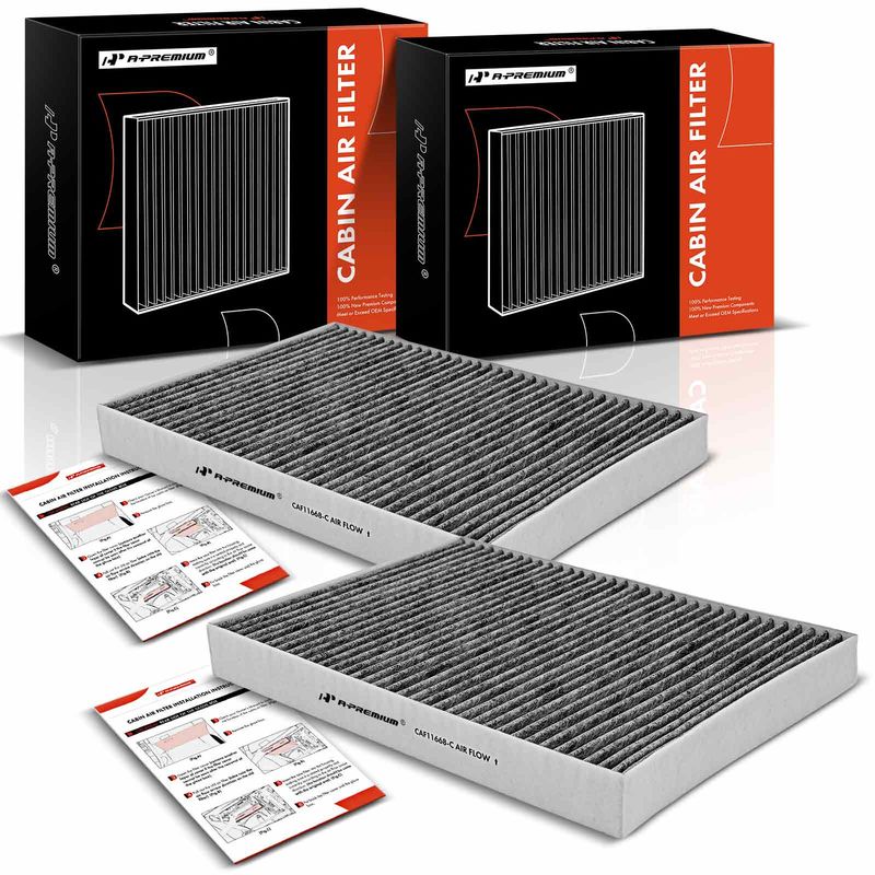2x Activated Carbon Cabin Air Filters for Dodge Challenger 11-22 Chrysler 300