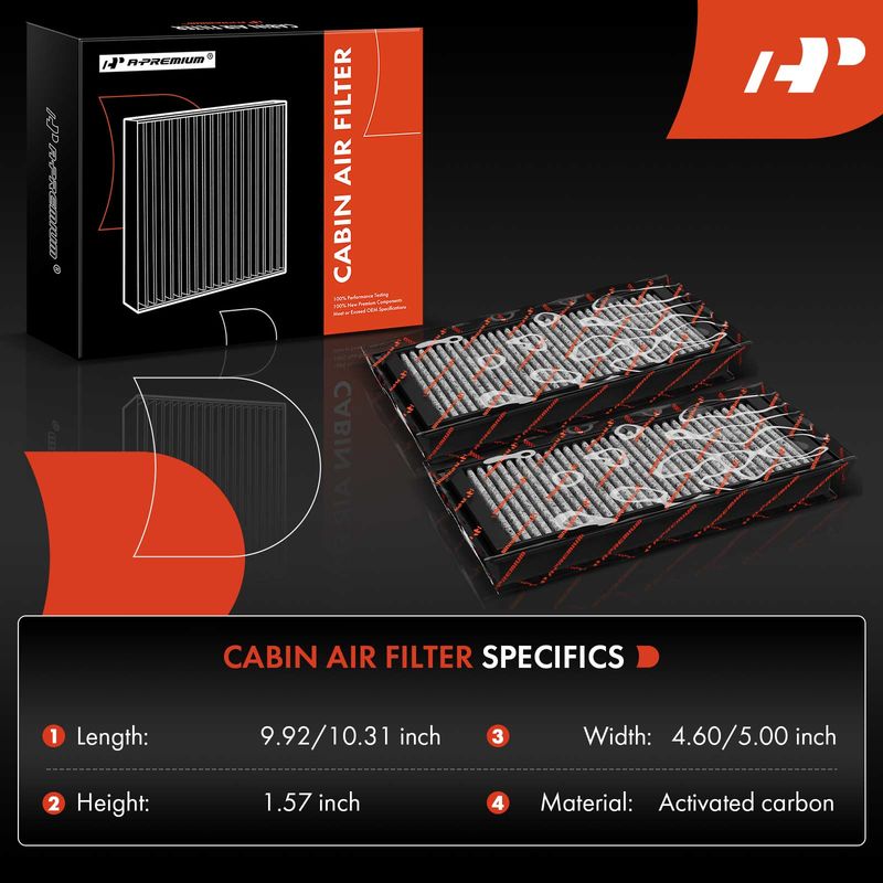 2x Activated Carbon Cabin Air Filter for Mercedes-Benz C215 W210 W211 S350 CL500