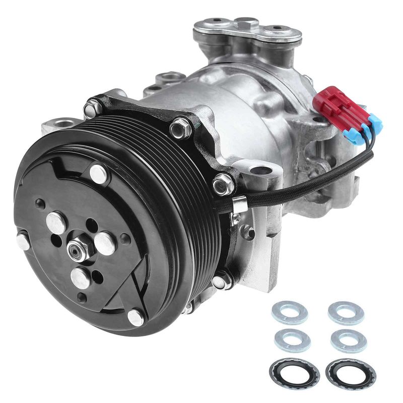 AC Compressor with Clutch & Pulley for Chevrolet T6500 GMC T7500 04-09 L6 7.8L