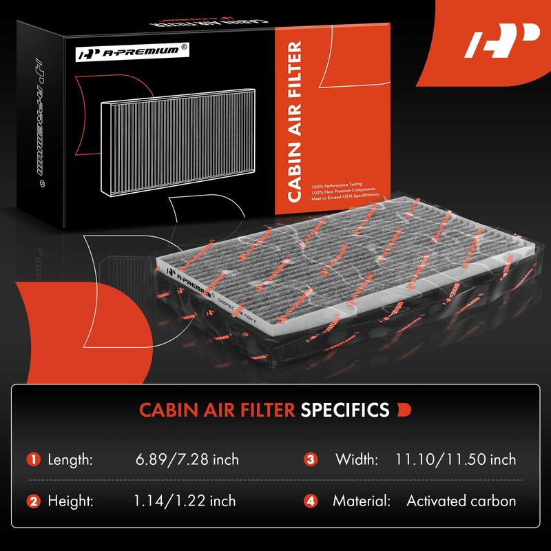 2x Activated Carbon Cabin Air Filters for Chevrolet Impala Buick Allure LaCrosse