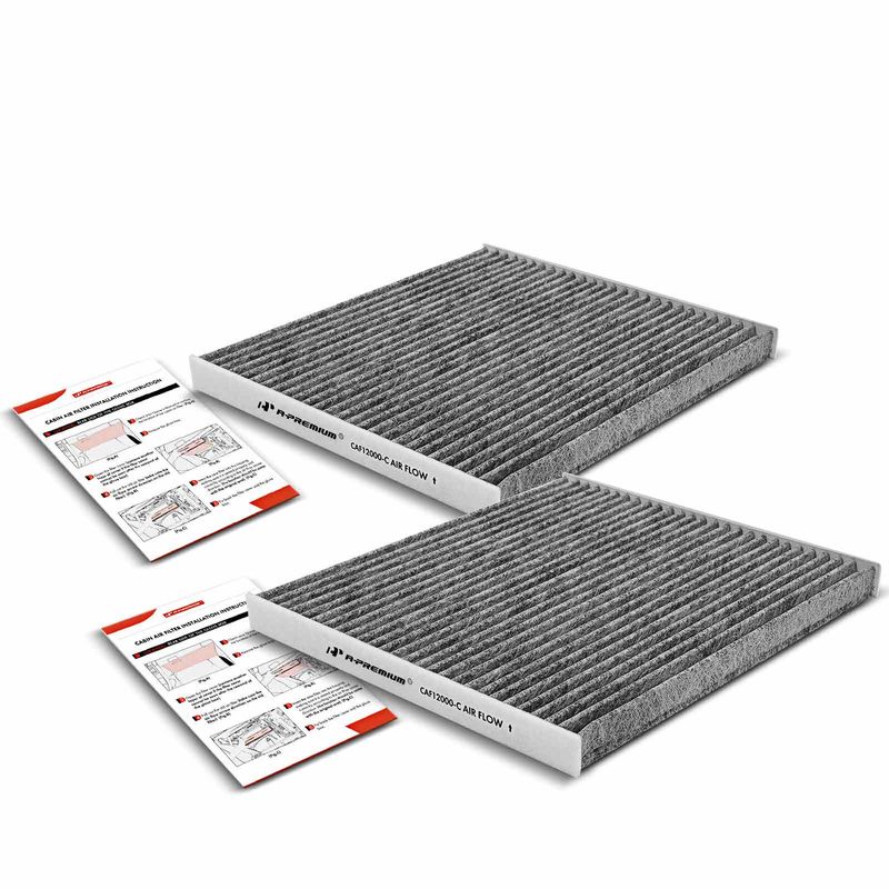 2x Activated Carbon Cabin Air Filters for Jeep Cherokee 14-18 Chrysler 200 15-17