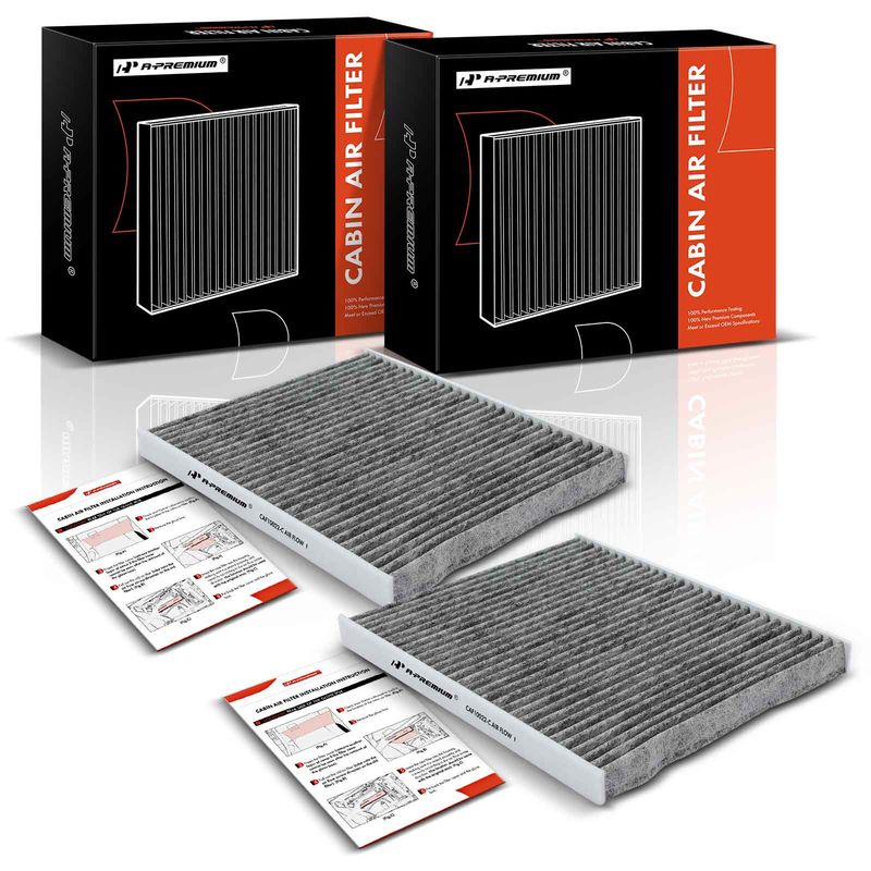 2x Activated Carbon Cabin Air Filters for Jeep Wrangler 18-23 Gladiator 20-22
