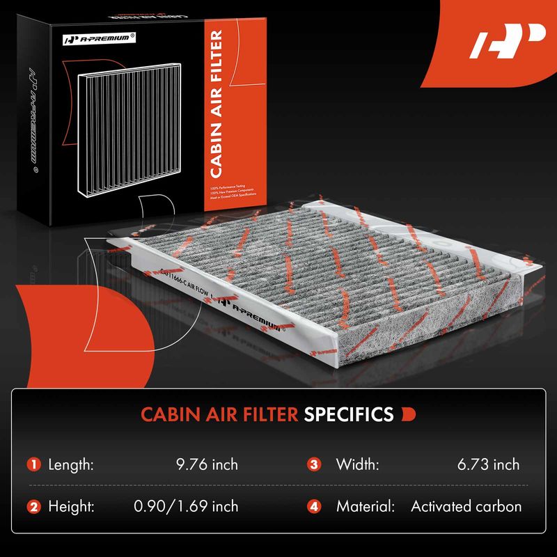 Activated Carbon Cabin Air Filter for Hyundai Elantra 2009-2012 2.0L Hatchback