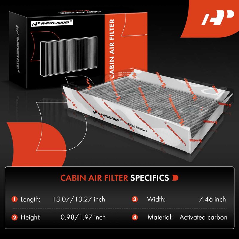 2x Activated Carbon Cabin Air Filter for Mercedes-Benz W203 C230 C350 CLK350