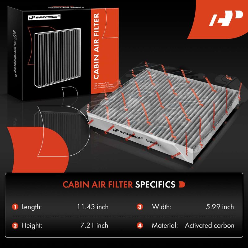 2x Activated Carbon Cabin Air Filter for Honda CR-V 1997-2001 Insight 2000-2006