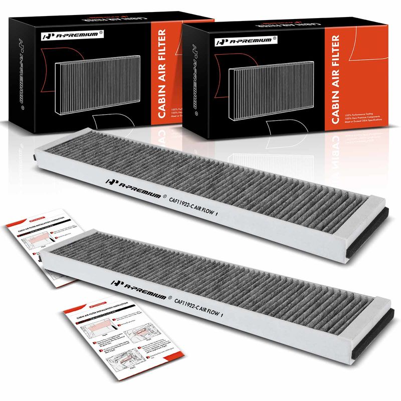 2x Activated Carbon Cabin Air Filter for Jaguar X-Type 2002-2008 Under Hood