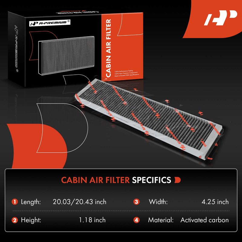 2x Activated Carbon Cabin Air Filter for Jaguar X-Type 2002-2008 Under Hood