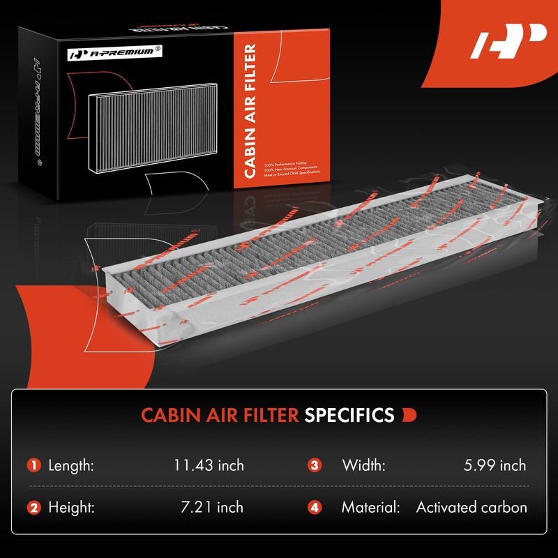 2x Activated Carbon Cabin Air Filter for Mini Cooper 2002-2008 1.6L