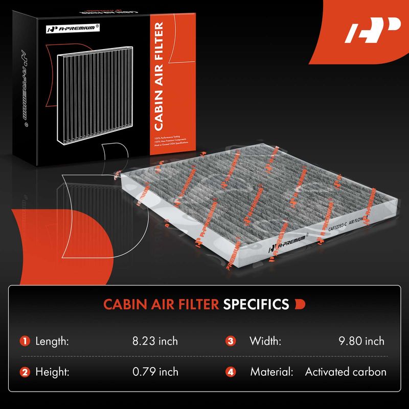 Activated Carbon Cabin Air Filter for Chrysler Pacifica 2017-2022 Grand Caravan