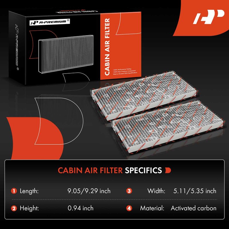 2x Activated Carbon Cabin Air Filter for Chevy Tahoe GMC Yukon Sierra 3500