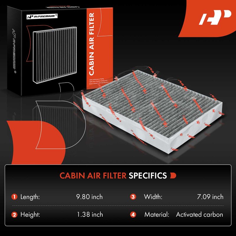 Activated Carbon Cabin Air Filter for Nissan Rogue 14-20 Rogue Sport 17-22