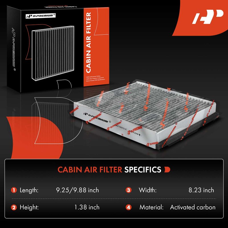 2x Activated Carbon Cabin Air Filter for Volvo C30 07-13 C70 06-13 S40 04-11 V50