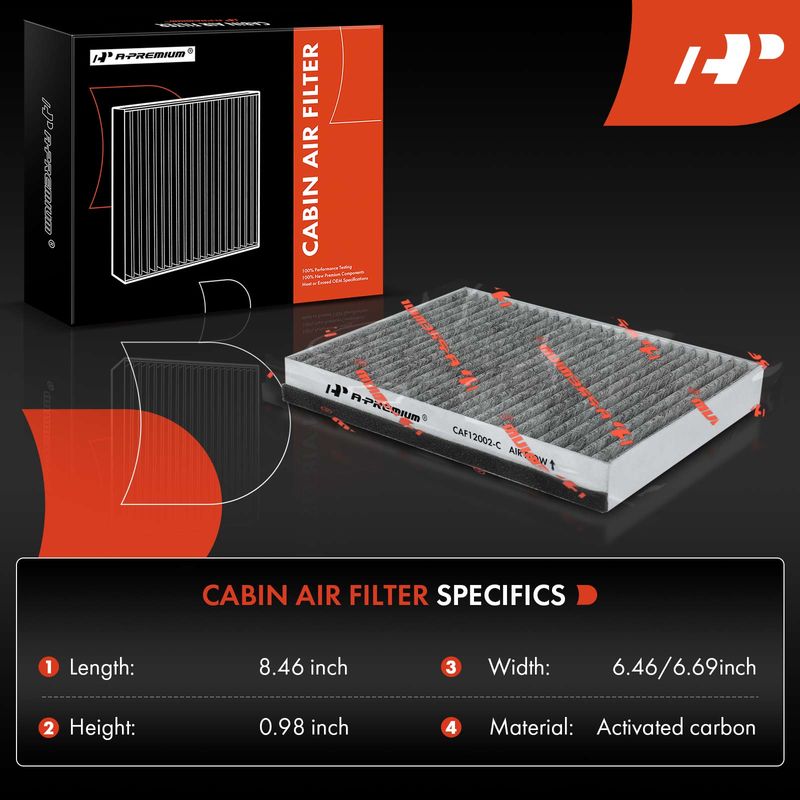 2x Activated Carbon Cabin Air Filter for Kia Soul 2014-2019 Soul EV 2015-2019