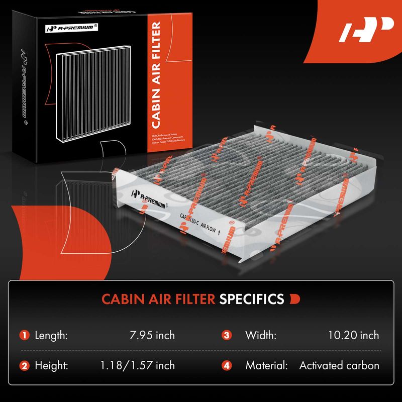 2x Activated Carbon Cabin Air Filter for Ford F-150 15-22 F-250 F-350 Super Duty