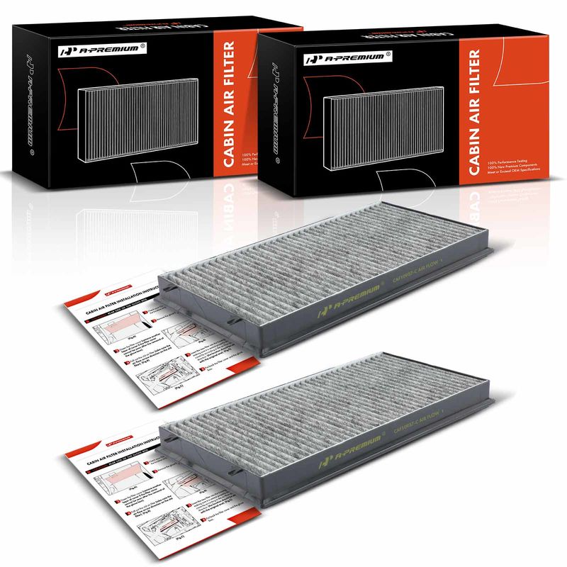 2x Activated Carbon Cabin Air Filter for BMW E65 F01 745i 745Li 02-05 750Li 760Li