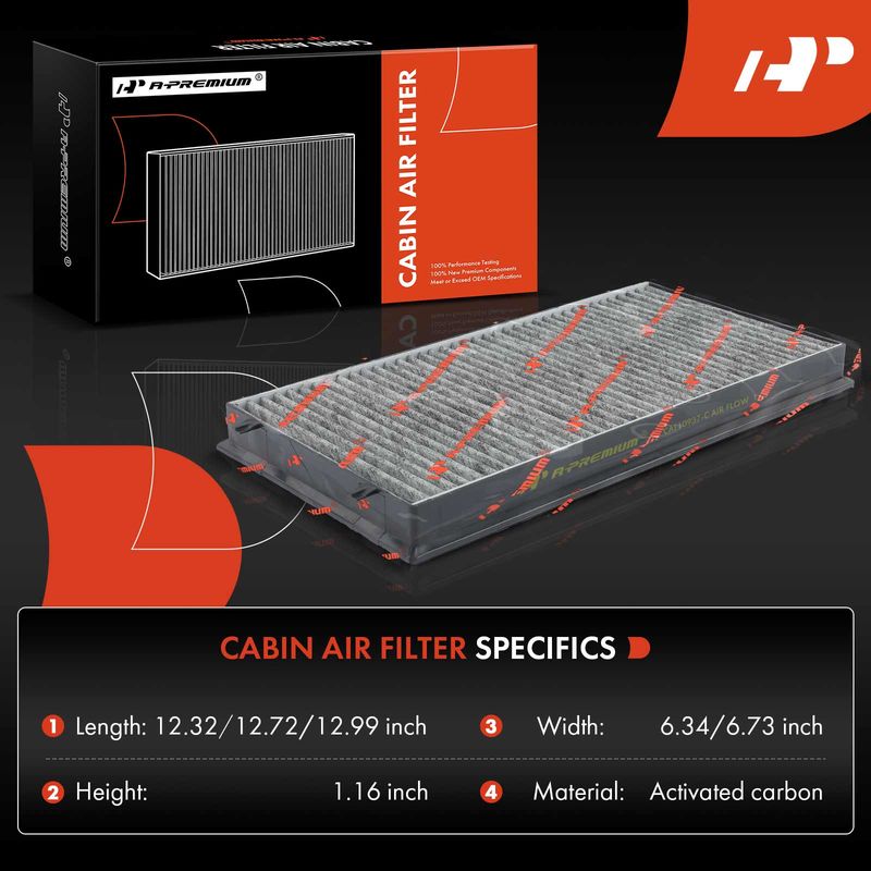 2x Activated Carbon Cabin Air Filter for BMW E65 F01 745i 745Li 02-05 750Li 760Li