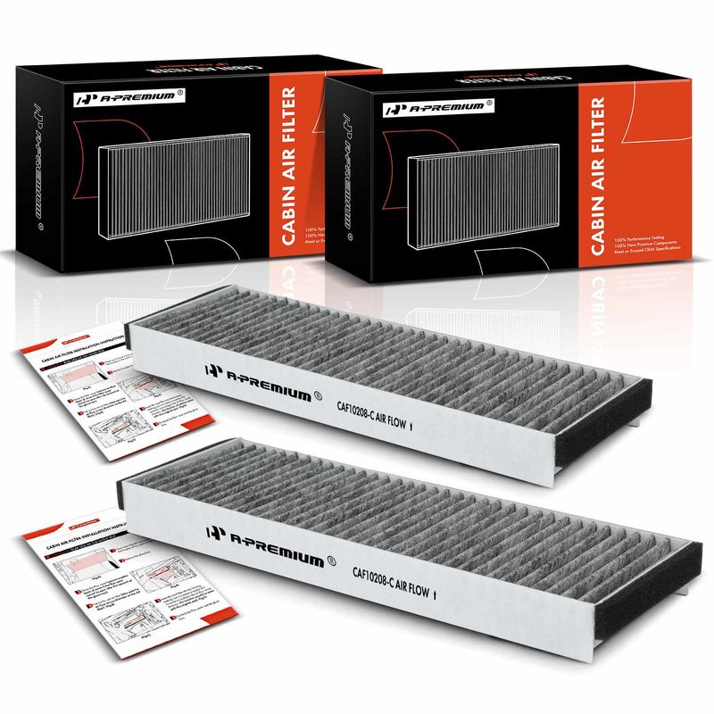 2x Activated Carbon Cabin Air Filter for Audi A6 Quattro 05-11 R8 08-12 14-15 S6