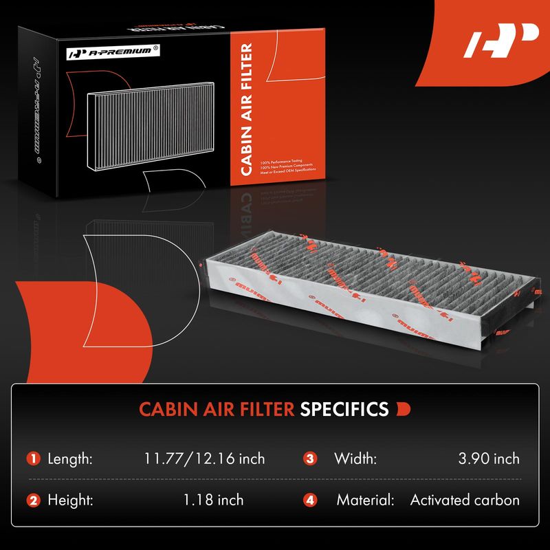 2x Activated Carbon Cabin Air Filter for Audi A6 Quattro 05-11 R8 08-12 14-15 S6