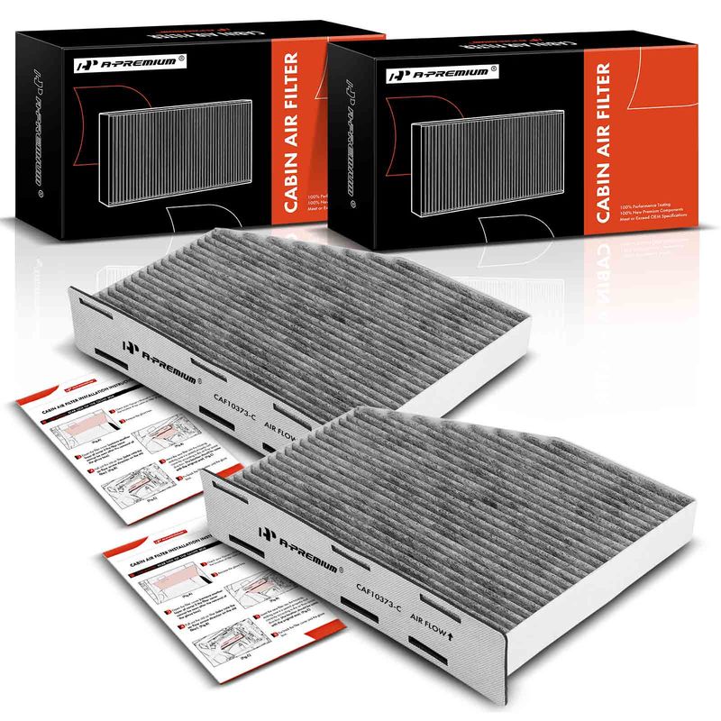 2x Activated Carbon Cabin Air Filter for Audi A3 Quattro Volkswagen GTI Tiguan