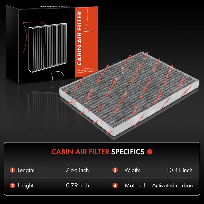 2x Activated Carbon Cabin Air Filter for Nissan Rogue 08-13 Rogue Select 14-15