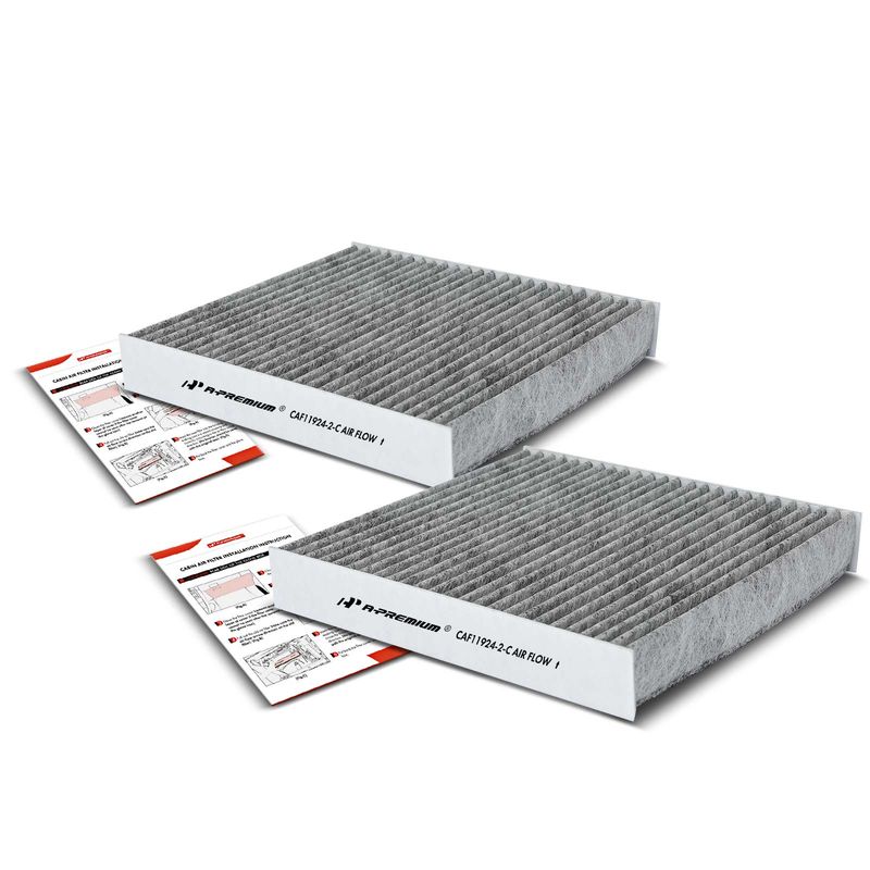 2x Activated Carbon Cabin Air Filter for Fiat 500 2012-2019 Center Console