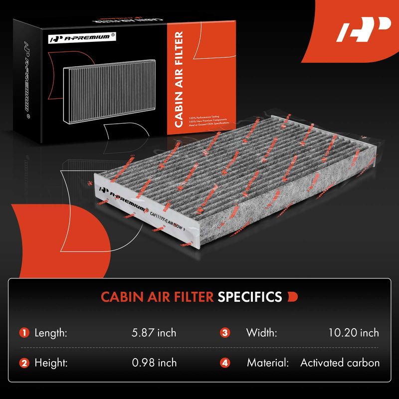 2x Activated Carbon Cabin Air Filter for Nissan LEAF 11-23 Sentra 13-19 Juke