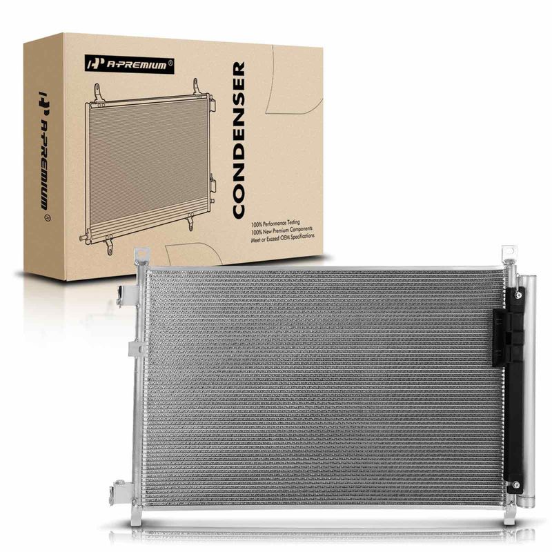 AC Condenser with Receiver Drier & Bracket for Nissan Rogue 2017-2019 L4 2.0L