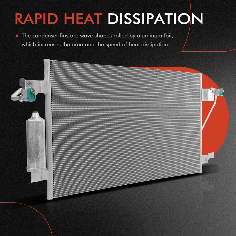A/C Condenser with Receiver Drier for Nissan Titan XD 2016-2019 V8 5.6L