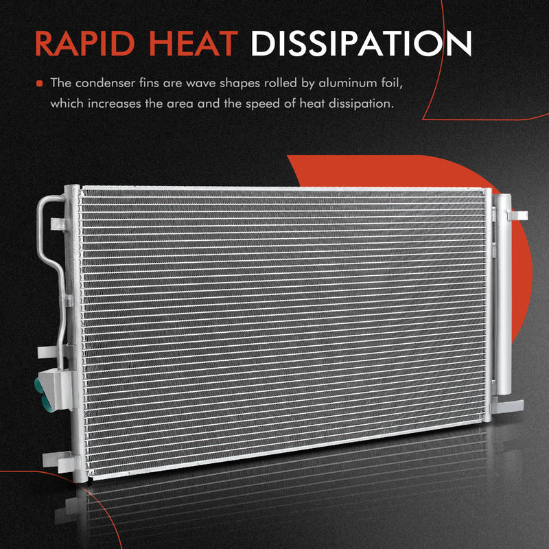 A/C Condenser without Receiver Drier for Volkswagen Jetta 1993-1998 Golf Cabrio