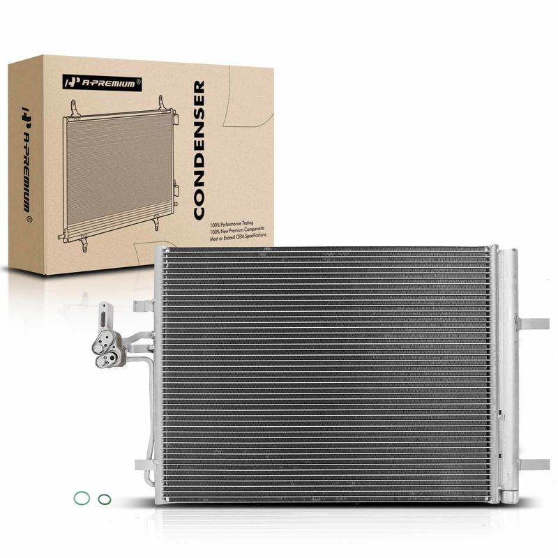 A/C Condenser with Receiver Drier for Land Rover LR2 Volvo S80 V70 XC70