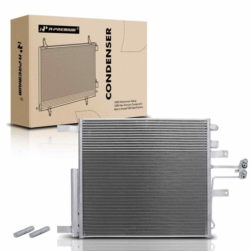 A/C Condenser with Receiver Drier for Ram 1500 2013-2018 3.0L 3.6L 5.7L