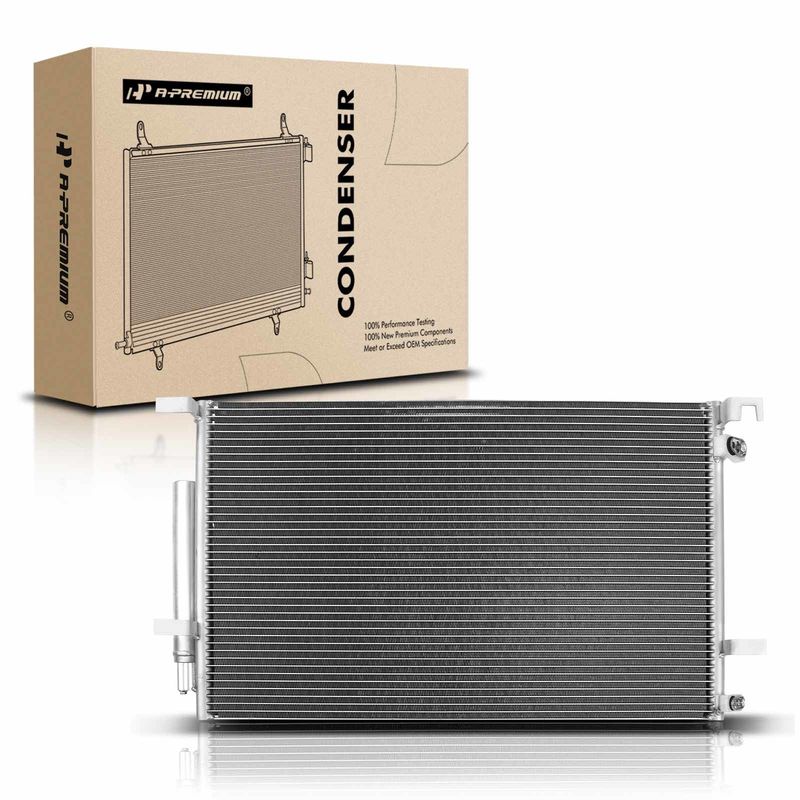 AC Condenser with Receiver Drier for Ford Mustang 15-22 V6 3.7L V8 5.0L 5.2L
