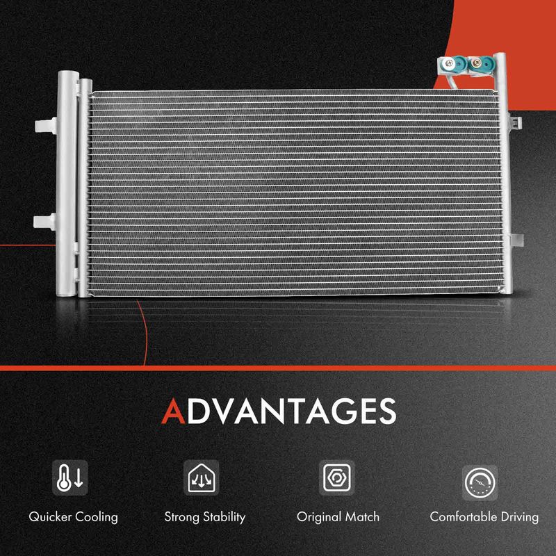 AC Condenser with Receiver Drier for Audi Q3 Q3 Quattro 2015-2018 2.0L Petrol