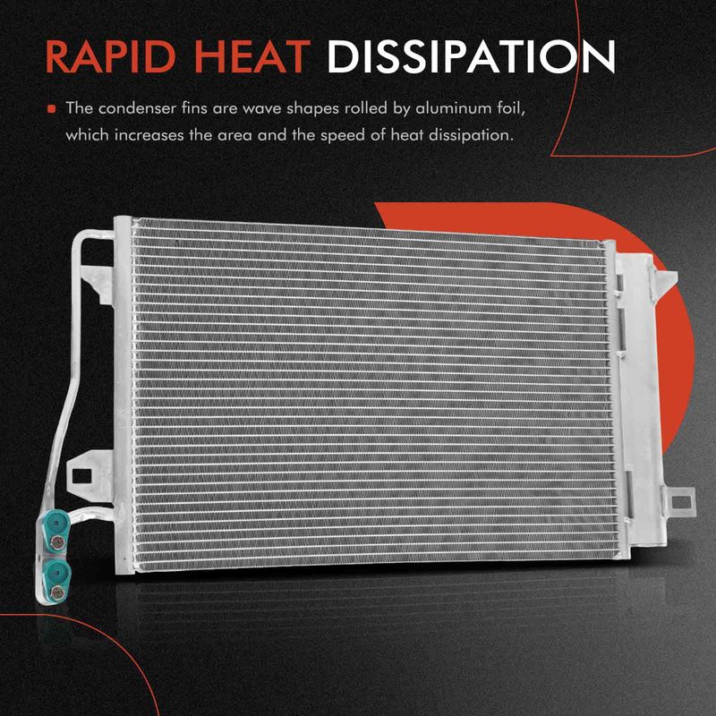 A/C Condenser with Receiver Drier for Ford Fusion 2010-2012 Lincoln MKZ Mercury