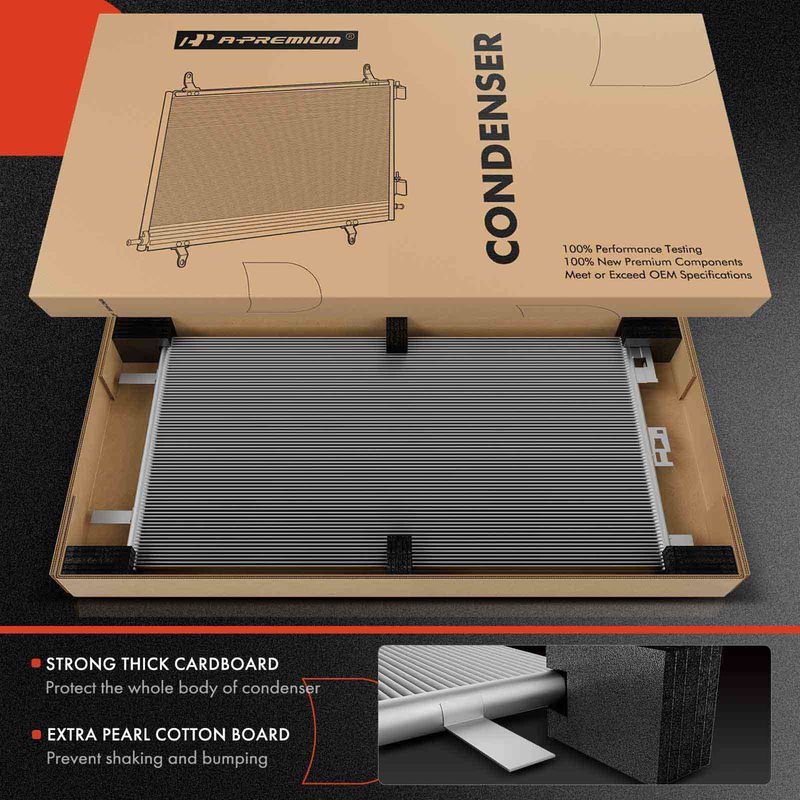 A/C Condenser with Receiver Drier for Infiniti Q50 2016-2019 Q60 2017-2018 2.0L